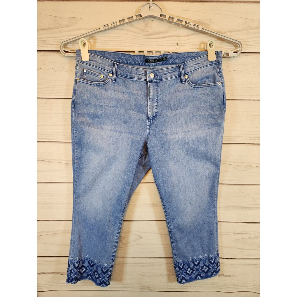 Lauren Ralph Lauren Womens Ankle Cropped‎ Jeans Blue Size 20
